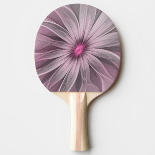 Pala De Ping Pong Arte fractal floral abstracto de flor de ciruela d