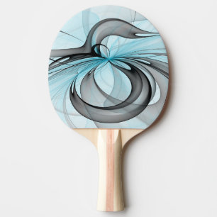 Pala De Ping Pong Arte fractal moderno gris antracita abstracto