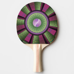 Pala De Ping Pong Arte Fractal Moderno, Redondo Y Colorido