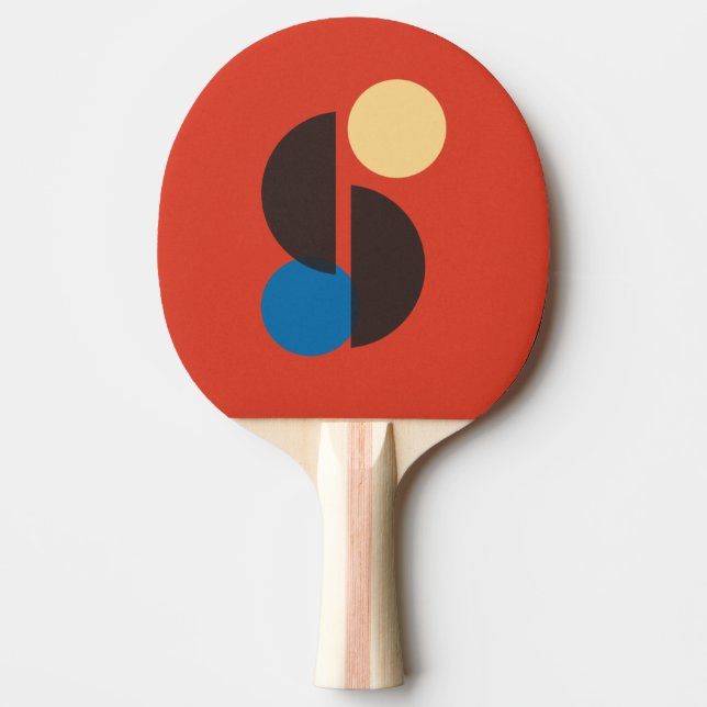 Pala De Ping Pong Arte geométrico de mediados del siglo (Anverso)