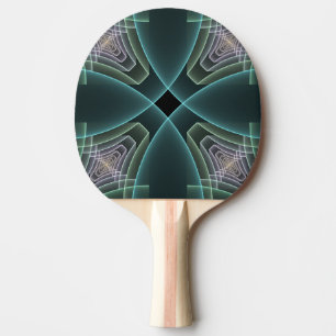 Pala De Ping Pong Arte gráfico geométrico fractal teal moderno