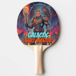Pala De Ping Pong Arte Pop Comic Retro de Barbacoa de Alien Espacial