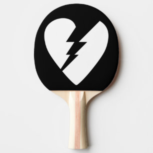 Pala De Ping Pong Arte vector de corazón roto en blanco y negro