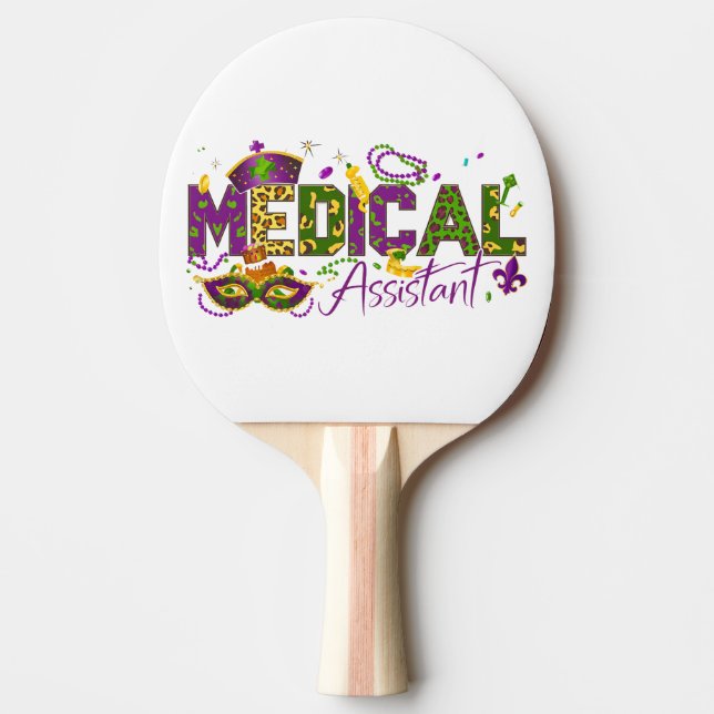 Pala De Ping Pong Asistente Médico - Mardi Gras (Anverso)