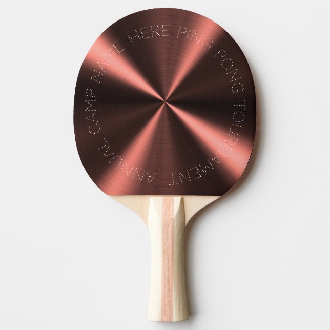 Pala De Ping Pong Aspecto metálico radial personalizado - Cobre (Anverso)