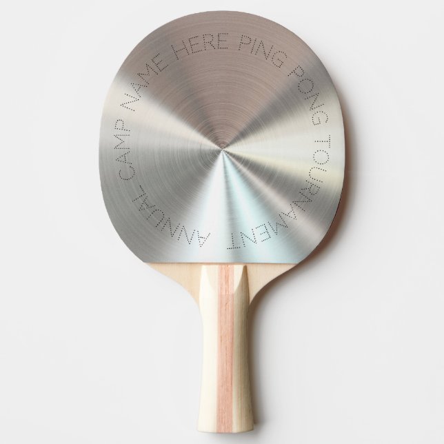 Pala De Ping Pong Aspecto metálico radial personalizado - Cromado (Anverso)