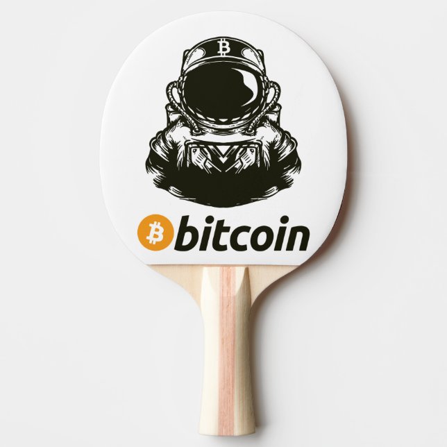 Pala De Ping Pong Astronauta BITCOIN-Crypto (Anverso)