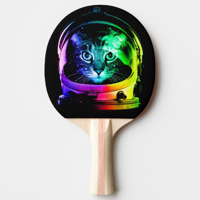 Pala De Ping Pong Astronauta de un gato colorido (Anverso)