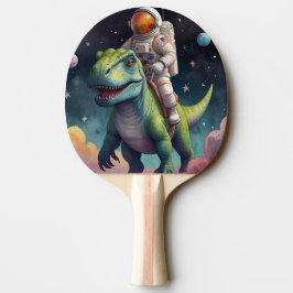 Pala De Ping Pong Astronauta en Dino en el espacio