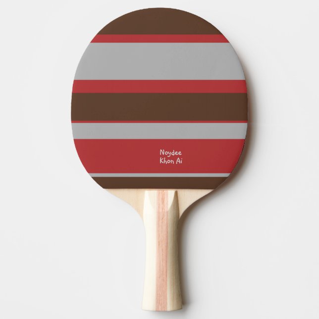 Pala De Ping Pong Asymmetric Stripes Horizontal Lines Gray Red Brown (Anverso)