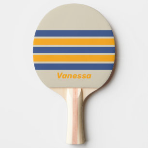 Pala De Ping Pong Atardecer Retro Blue Crush a través de Franjas con
