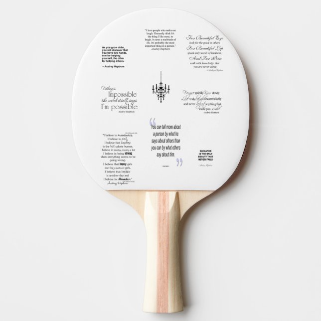 Pala De Ping Pong Audrey Hepburn Citas (Anverso)
