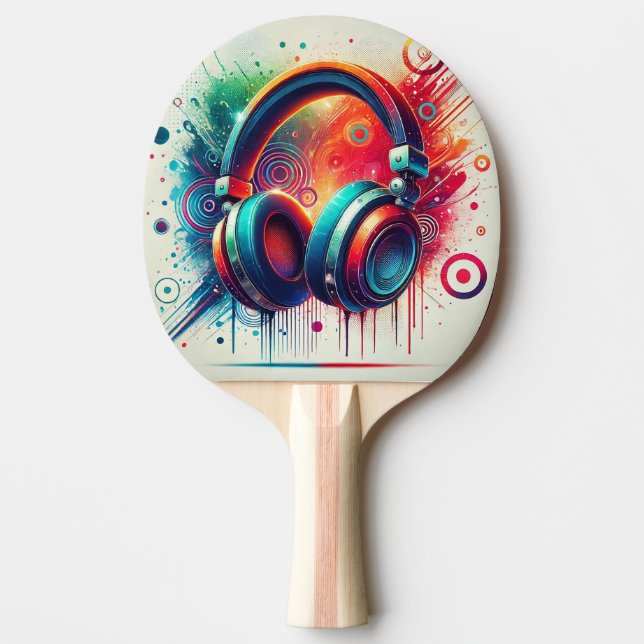 Pala De Ping Pong Auriculares Artísticos Vívidos (Anverso)
