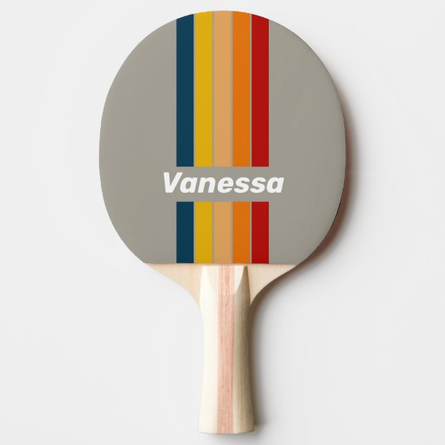Pala De Ping Pong Aurora Arcade Pin Rayado con Nombre (Anverso)