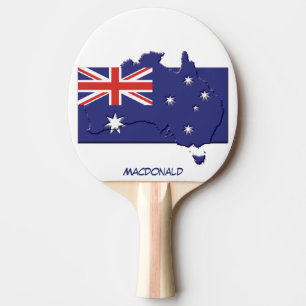 Pala De Ping Pong AUSTRALIA FLAG & MAP personalizado