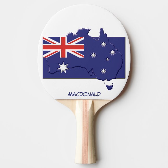 Pala De Ping Pong AUSTRALIA FLAG & MAP personalizado (Anverso)