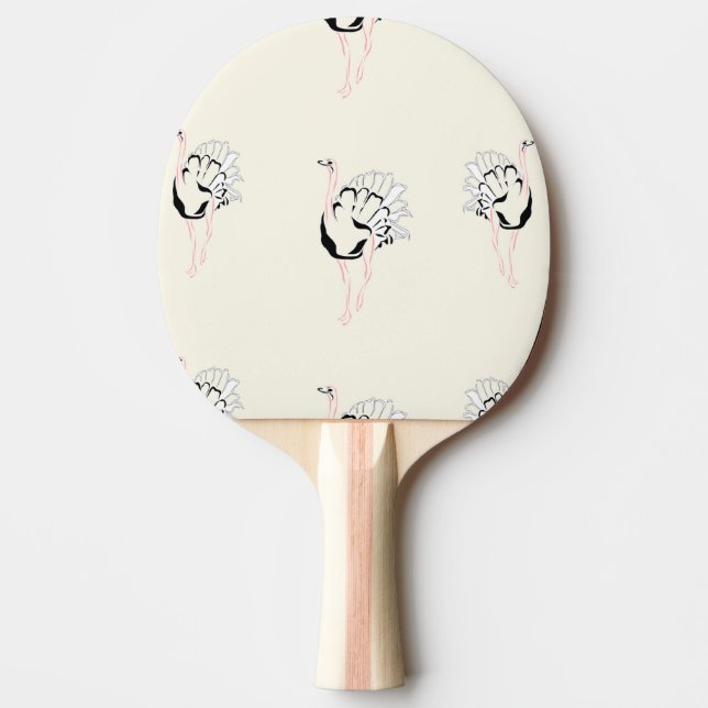 Pala De Ping Pong ave de avestruz en marrón (Anverso)