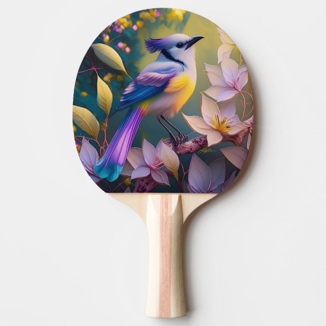 Pala De Ping Pong Ave Fantasía Amarilla Violeta Tufted (Anverso)