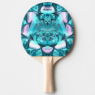 Pala De Ping Pong AVERY ~ MARSHMALLOWS ~ Pink Blue Fractal ~
