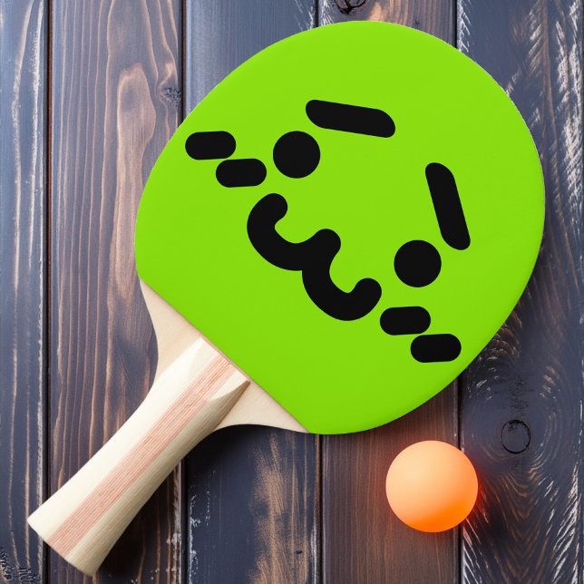 Pala De Ping Pong Awkward Cute Face Green Ping Pong Paddle (Subido por el creador)