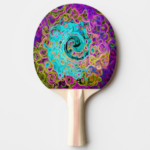 Pala De Ping Pong Azul Acuático Helado Groovy Remolino Líquido Abstr