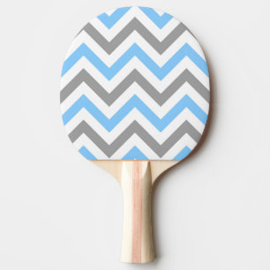 Pala De Ping Pong Azul cielo, gris oscuro con gran patrón ZigZag Che