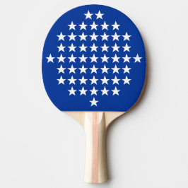 Pala De Ping Pong Azul con 50 estrellas blancas de impresión estadou
