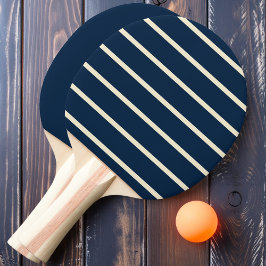 Pala De Ping Pong Azul Marino Rayado y Sólido