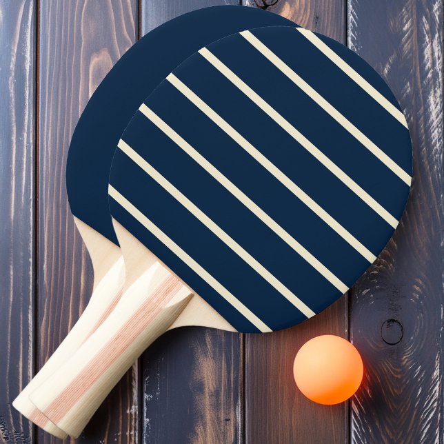 Pala De Ping Pong Azul Marino Rayado y Sólido (Subido por el creador)