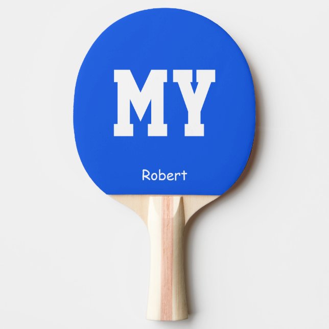 Pala De Ping Pong Azul Mi nombre personalizado (Anverso)