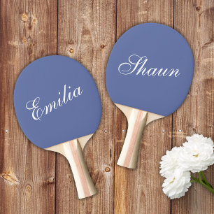 Pala De Ping Pong Azul turbio con tipografía blanca Ping Pong Paddle