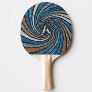 Pala De Ping Pong Azul y Oro - Personalizable