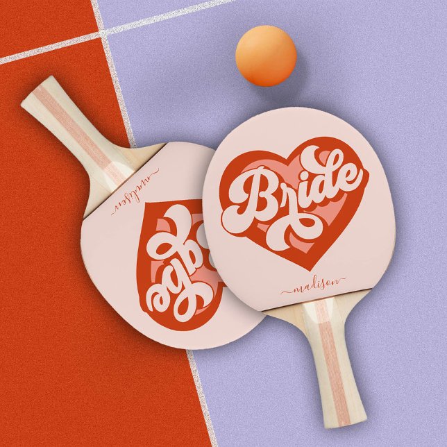 Pala De Ping Pong Bachelorette Bride Babe Tribe Squad Heart (Subido por el creador)