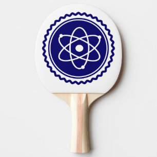 Pala De Ping Pong Badge atómico azul para ciencia esencial