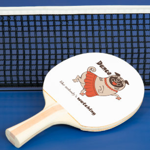 Pala De Ping Pong Baile como si nadie viera a Pug Chica