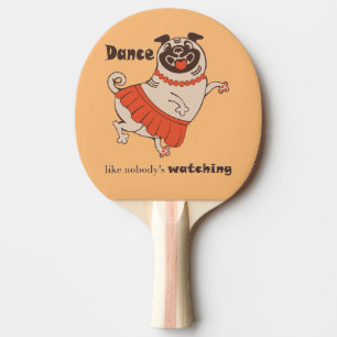 Pala De Ping Pong Baile como si nadie viera a Pug Chica