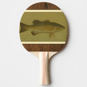 Pala De Ping Pong Bajo negro en un fondo verde