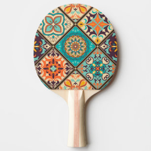 Pala De Ping Pong Baldosas de mosaico colorido: motivos islámicos.