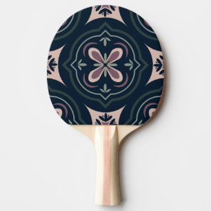 Pala De Ping Pong baldosas geométricas florales de color terroso