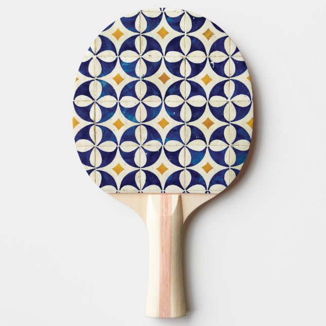 Pala De Ping Pong Baldosas portuguesas - Diseño del patrón Azulejo (Anverso)