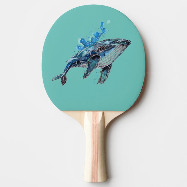Pala De Ping Pong Ballena jorobada azul (Anverso)