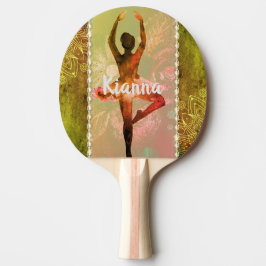 Pala De Ping Pong Ballerina de color de agua personalizada Mandalas