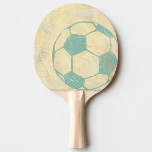 Pala De Ping Pong Balón de fútbol azul en colores pastel de