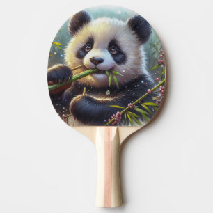 Pala De Ping Pong Bambú de oso panda adorable