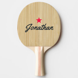Pala De Ping Pong Bambú Ligero Estrella Vintage Firma