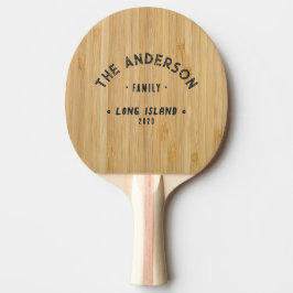 Pala De Ping Pong Bambú Oscuro Antiguo Nombre de Familia Costero Vin