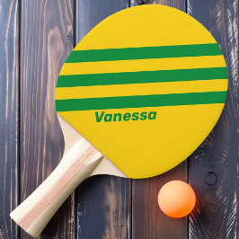 Pala De Ping Pong Banana Tropical Retro Tres Rayas con Nombre