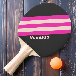 Pala De Ping Pong Bandas de Bubblegum retro con nombre