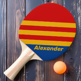 Pala De Ping Pong Bandas de deporte retro con nombre