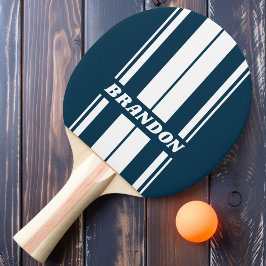 Pala De Ping Pong Bandas de doble placa de la Marina Retro con nombr